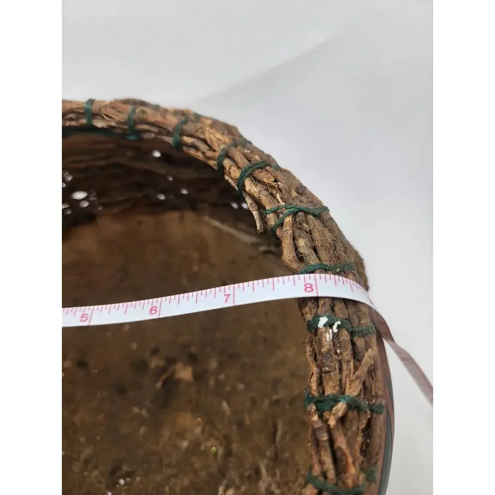 Natural Gourd Basket weaved twigs and hand painted